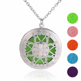 Hollow lotus jeep aromatherapy jewelry essential oil diffuser beauty necklace european and american explosive perfume pendant women