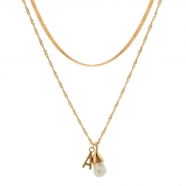 European and american new hot-selling ins personality wild design light luxury niche special-shaped pearl pendant necklace female choker