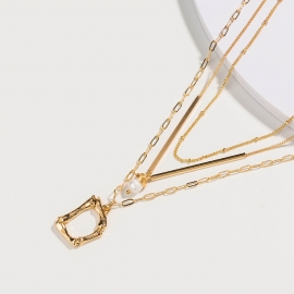 Wish summer fashion and popular ladies 26 english alphabet pendant necklace natural freshwater pearl jewelry accessories