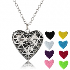 Hollow cross carved peach heart aromatherapy can put photo necklace multicolor perfume dispenser health jewelry