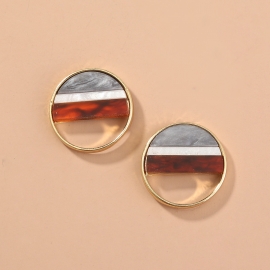 New european and american foreign trade jewelry, simple circle, three-layer stud earrings, retro cool style wild earrings