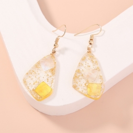 Temperament korean resin asymmetric transparent resin jelly earrings female personality wild star earrings ins