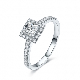 Female diamond ring 5mm zircon ring