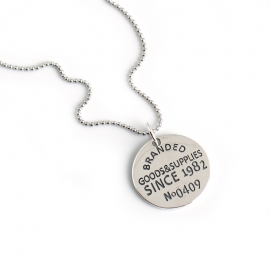 Tag tide brand english s925 sterling silver round bead chain pendant necklace hip hop necklace