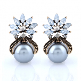 Personality exaggerated pearl earrings with diamonds european and american fashion temperament womens earrings