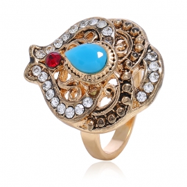 European and american popular jewelry high-end middle eastern fashion ring explosive hollow turquoise index finger ring