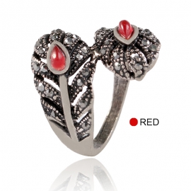 European and american fashion jewelry high-end middle eastern fashion ring hollow feather index finger ring