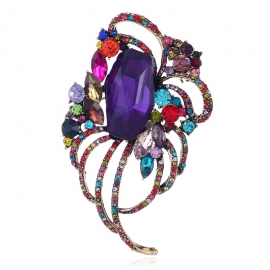 European and american fashion clothing creative line high-end brooch goddess full diamond hollow brooch