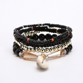Bohemian multilayer small fresh elastic bracelet european and american ethnic style natural shell bracelet