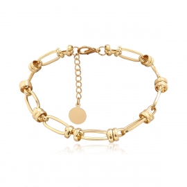 European and american cross-border jewelry, wild personality and creative ring necklace for women, simple geometric oval chain necklace