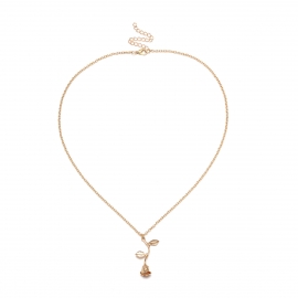European and american cross-border jewelry, simple and simple street style jewelry, alloy rose pendant clavicle necklace