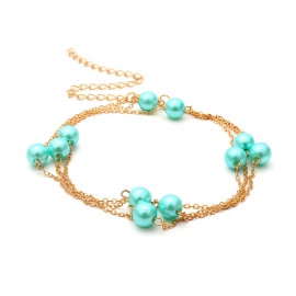 European and american cross-border fashion jewelry simple multi-color creative necklace all-match popular pearl turquoise long necklace