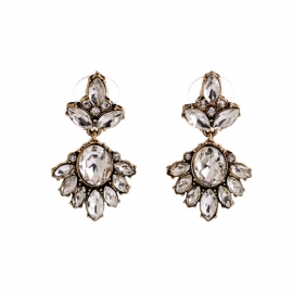 Retro alloy crystal flower ladies earrings european and american fashion cross-border jewelry wholesale