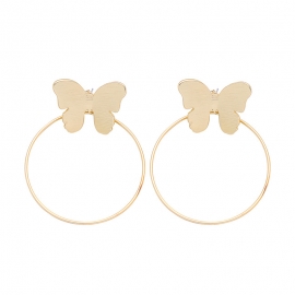 Simple and cute alloy electroplating butterfly earrings female european style fashion all-match earrings