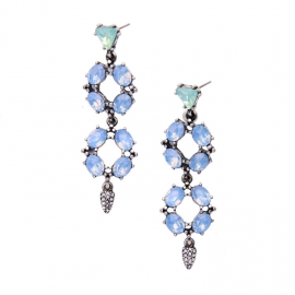 Long earrings factory direct sales ladies european and american retro style jewelry crystal gemstone diamond alloy earrings wholesale