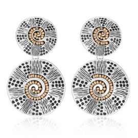 European and american heavy industry earrings circle thread earrings retro baroque style earrings net red hot 925 silver needle earrings