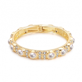 Niche retro bracelet net red new european and american palace baroque style retro pearl light luxury diamond bracelet