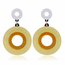 European and american trend new earrings, exaggerated earrings, geometric big round wild acetate plate earrings, acrylic earrings