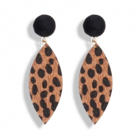 European and american fashion trend explosion earrings geometric flannel leopard print exaggerated retro earrings wish explosion earrings