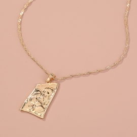 Cross-border new products accessories, mother and child geometric shape tag necklace ins style temperament all-match necklace, mothers day jewelry