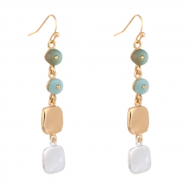 European and american new retro natural stone necklace baroque pearl long tassel metal earrings yiwu factory direct sales