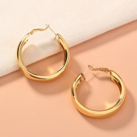 European and american foreign trade hot-selling earrings exaggerated temperament c-shaped earrings geometric round wild metal earrings fashion earrings