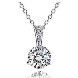 Zircon pendant copper with gold electroplated finished necklace and zircon pendant