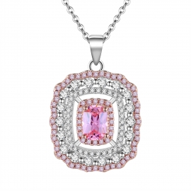 Pendant dinner party elegant color diamond necklace copper with gold electroplated finished necklace and zircon pendant