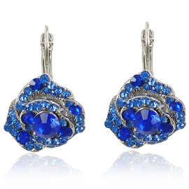 Jewelry retro bohemian earrings female full diamond rose earrings european and american fashion earrings