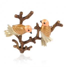 Creative cloisonne magpie brooch