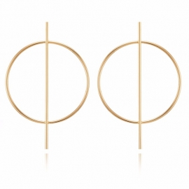 European and american geometric big earrings circle hollow simple long earrings exaggerated earrings fashion jewelry factory direct sales
