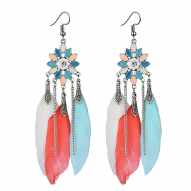 New style unique earrings, creative ethnic feather earrings jewelry, bohemian style earrings wholesale