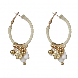 European and american fashion elephant jewelry handmade winding circle earrings bohemian ethnic style tassel earrings earrings