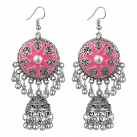 Bohemian round carved oil dripping fashion earrings, amazon aliexpress cross-border hot sale