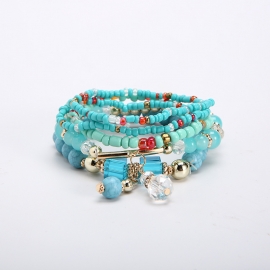 Cross-border e-commerce new multi-layer rice bead bracelet bohemian ethnic fashion ladies jewelry