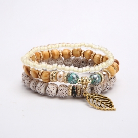 European and american fashion jewelry, bohemian metal leaf pendant bracelet, eaby hot sale