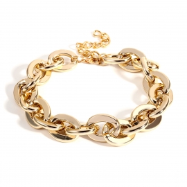 European and american cross-border jewelry simple punk street shooting metal chain necklace female exaggerated round cross chain necklace