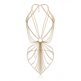 European and american cross-border jewelry, personality exaggerated thick chain geometric necklace for women, simple temperament lock-shaped single layer retro necklace