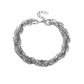 European and american cross-border jewelry, simple retro and cold temperament, womens personality exaggerated twist thick chain geometric necklace