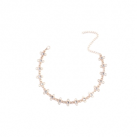 European and american cross-border jewelry fashion trendy womens multi-element item jewelry pearl alloy flower set necklace