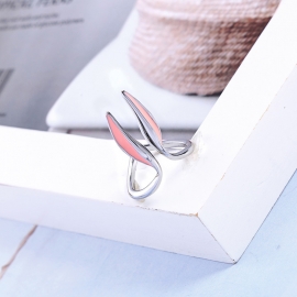 S925 silver needle korean ins niche design girl heart earrings cute rabbit enamel glaze earrings