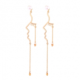 European and american personality temperament super fairy earrings new trendy ear jewelry female long creative geometric irregular earrings