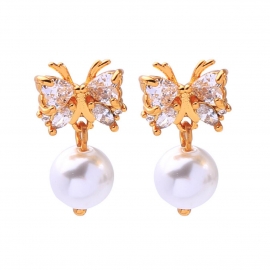 925 silver needle forest butterfly earrings fashion trend pearl earrings female european and american personality wild earrings