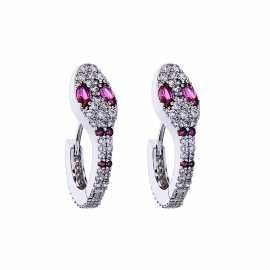 Cute little snake zircon inlaid diamond earrings female japanese and korean style fashion earrings earrings
