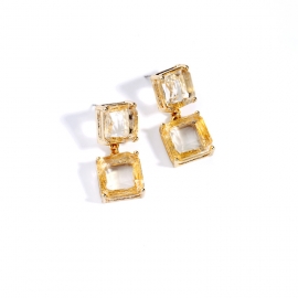 European and american fashion cross-border jewelry manufacturers wholesale retro personality glass crystal geometric ladies earrings earrings