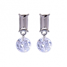 Fashion 925 silver needle earrings creative simple geometric commuter earrings female temperament diamond all-match earrings