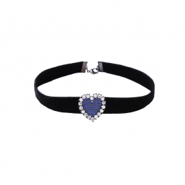 Fashion diamond-studded love choker collar personality wild korean version of the trendy ins net red girl short necklace