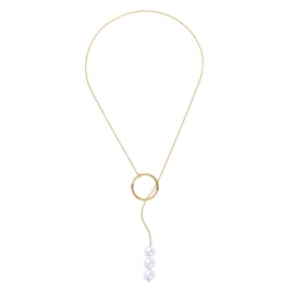 Personalized pearl long ladies sweater chain personality european and american fashion wild necklace