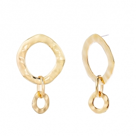 Cross-border hot-selling foreign trade earrings simple geometric asymmetric ring boutique silver needle earrings support overseas delivery