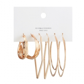 European and american fashion earrings creative personality geometric earrings ladies sexy special-shaped alloy earrings circle jewelry set